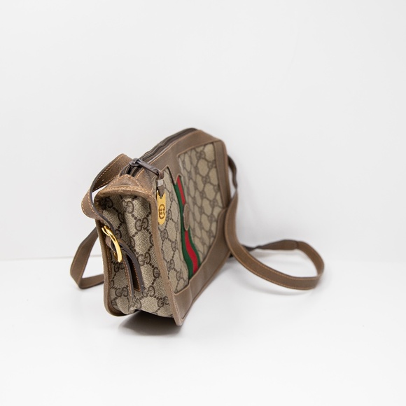 Gucci Bree Mini Vintage GG Monogram Coated Canvas Leather Crossbody Purse Bag - Picture 3 of 7